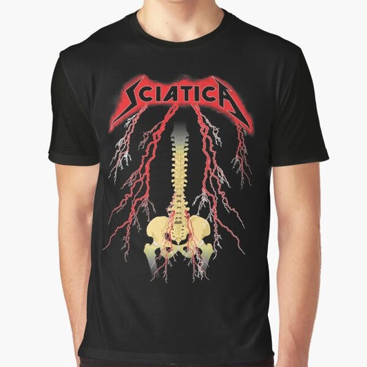 Hard Rock Sciatica Graphic T-Shirt featuring a unique design with a retro, vintage-inspired style