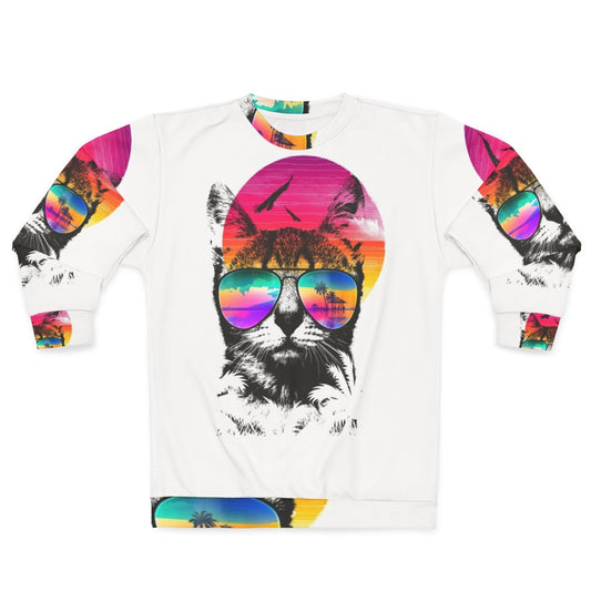 Summer Cat Sweatshirt with Cute and Funny Design