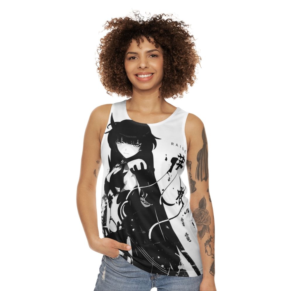 Unisex tank top with Herrscher of Thunder design from Honkai Impact 3rd - women