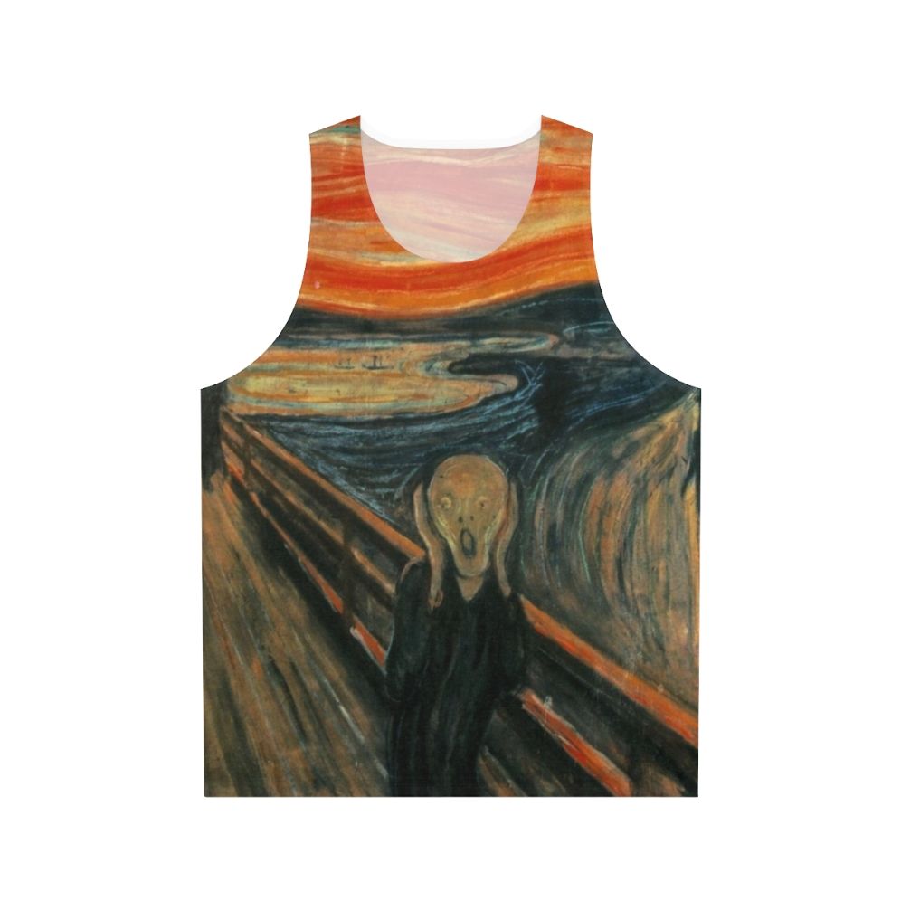 Unisex tank top featuring Edvard Munch's "The Scream" artwork