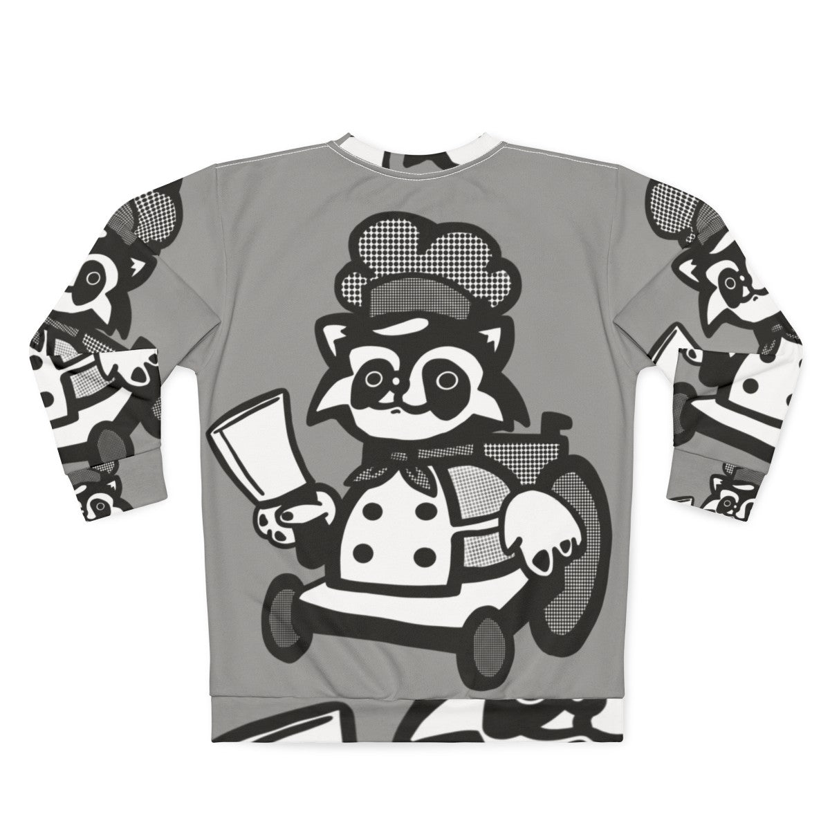 Overcooked Raccoon Chef Sweatshirt - Back