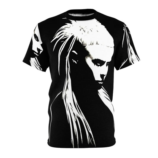 Yolandi Visser portrait pen and pencil drawing t-shirt design, inspired by the alternative South African music group Die Antwoord