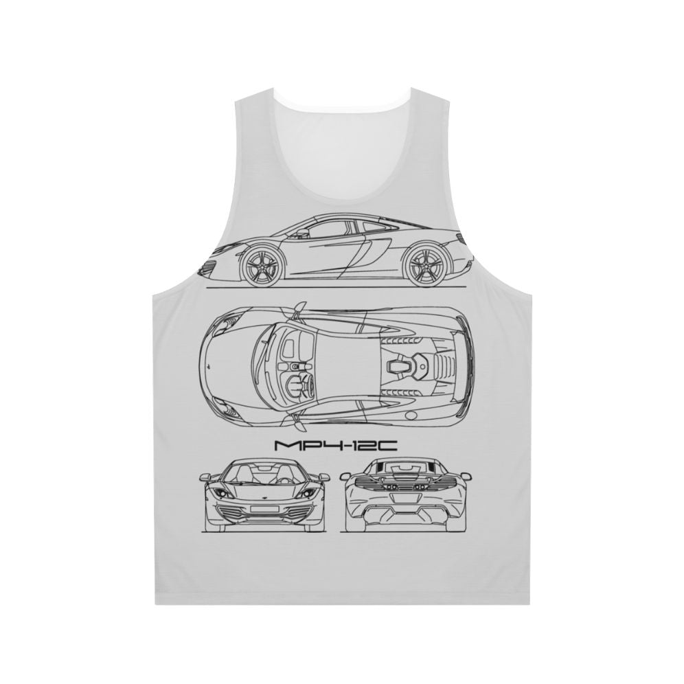 Mclaren MP4 12C Blueprint Unisex Tank Top