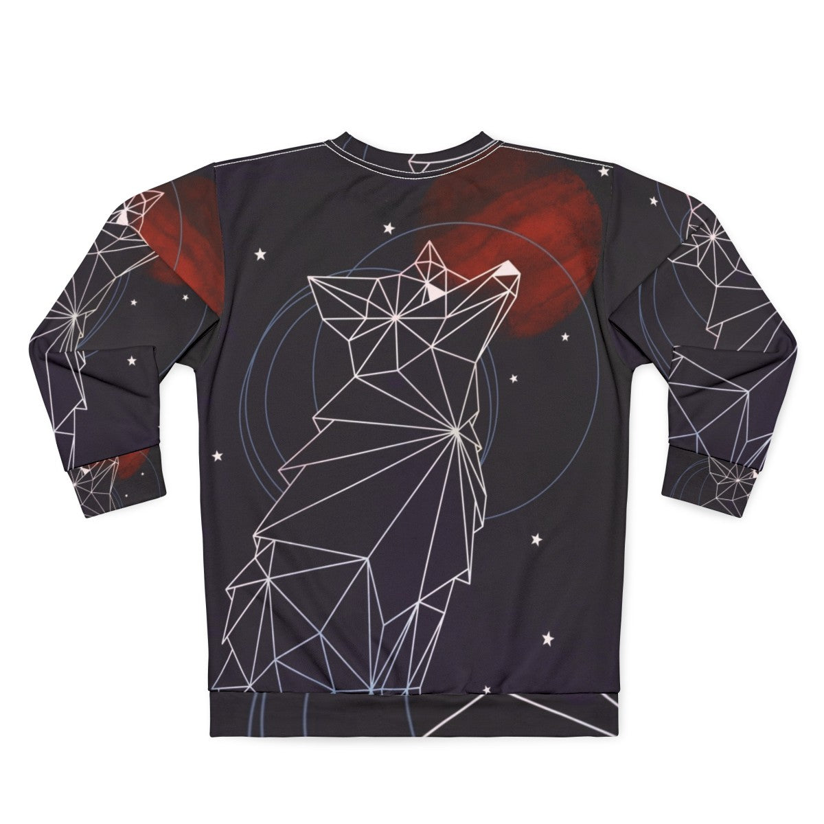 Cosmic fox in the stars watercolor design sweatshirt - Back