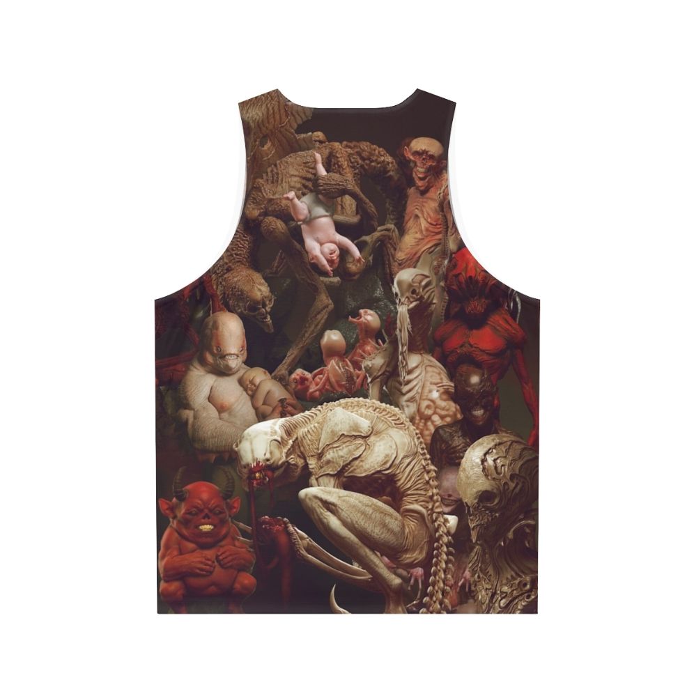 Unisex horror tank top with creature design - Back