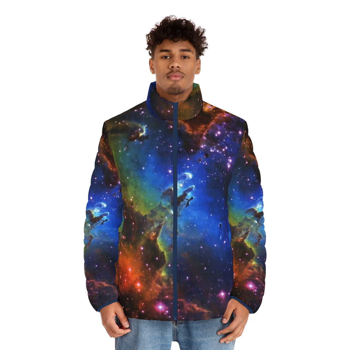 Galaxy Eagle Puffer Jacket - Sci-Fi Inspired Outerwear - men front