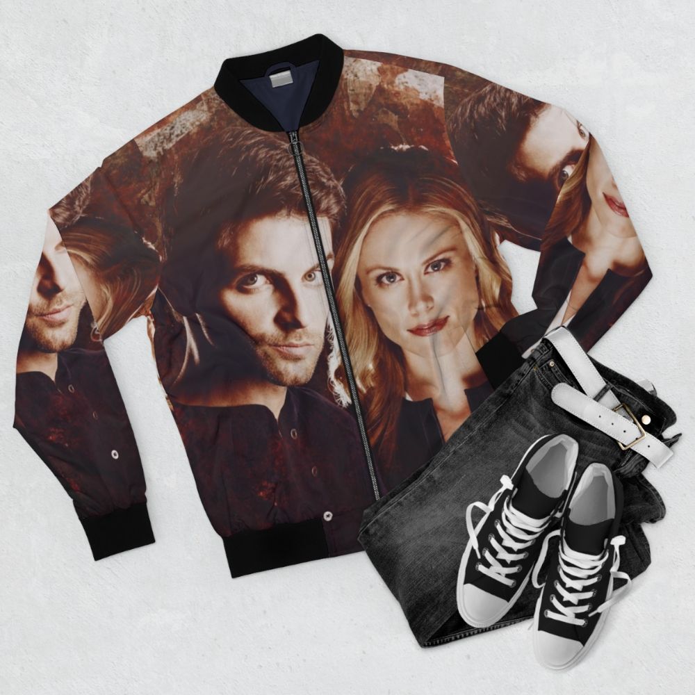 Nick Burkhardt and Adalind Schade Grimm-themed bomber jacket - Flat lay