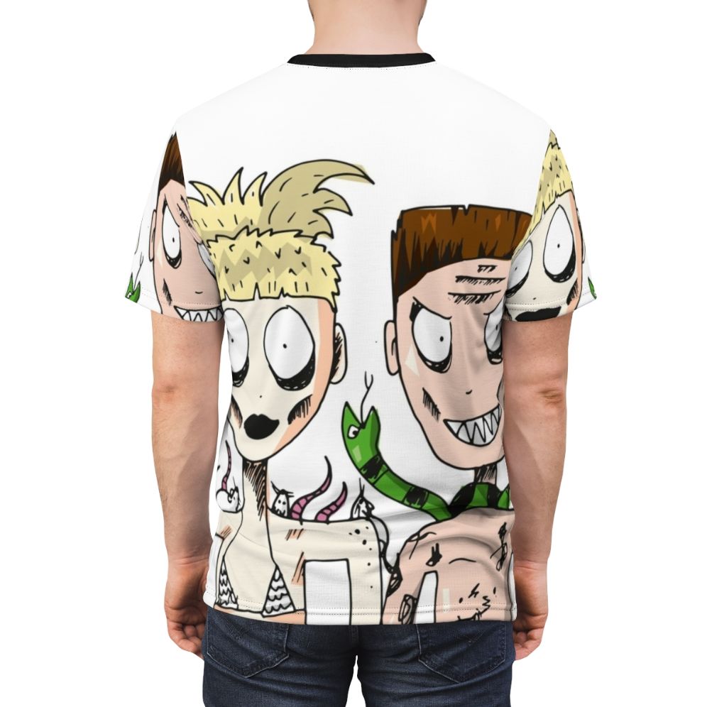 Die Antwoord inspired all-over-print t-shirt featuring Yolandi and Ninja - men back