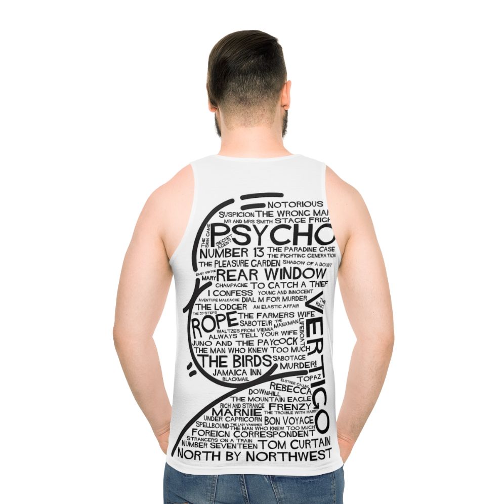 Alfred Hitchcock fan art unisex tank top - men back