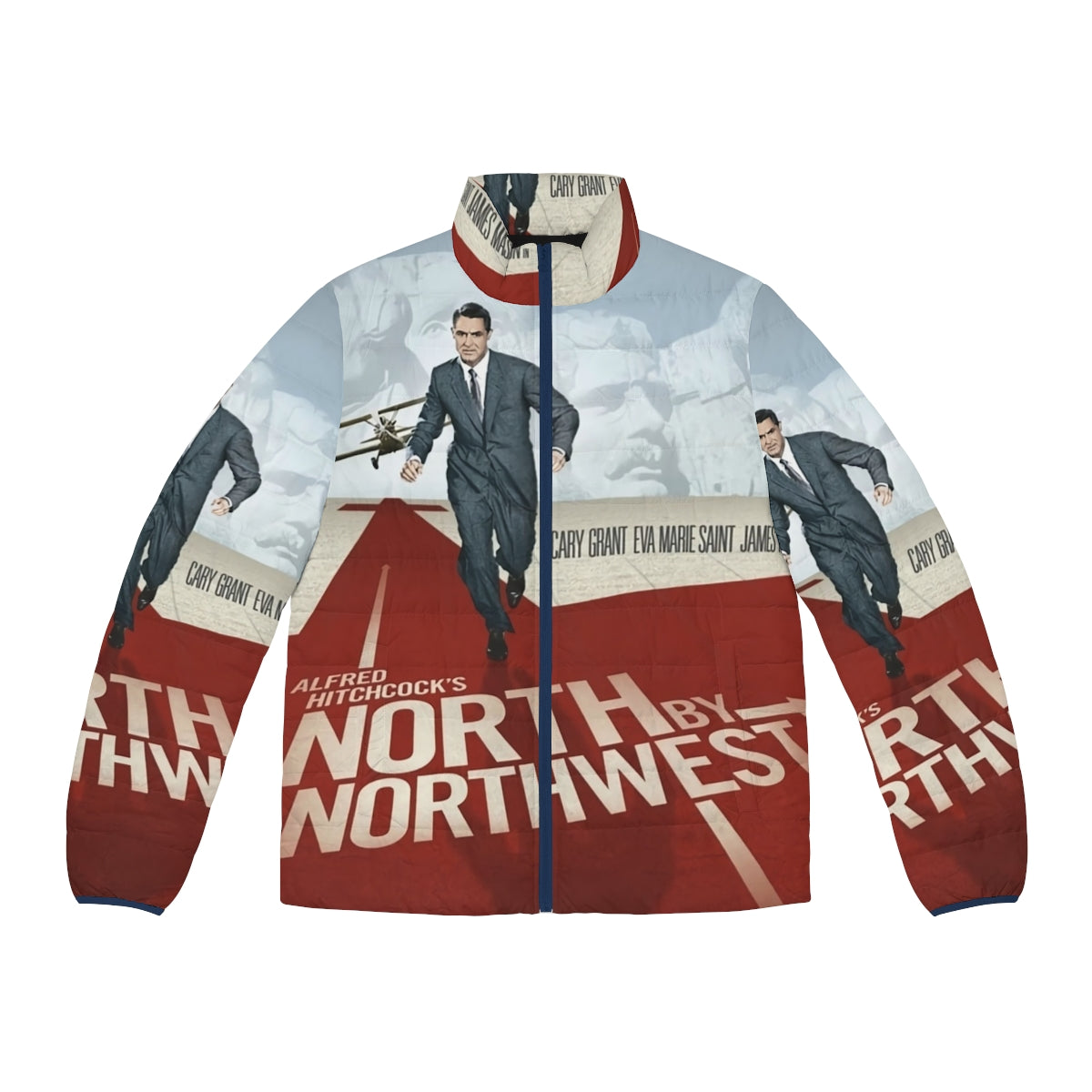 Retro puffer jacket inspired by the iconic 1959 film "North by Northwest"