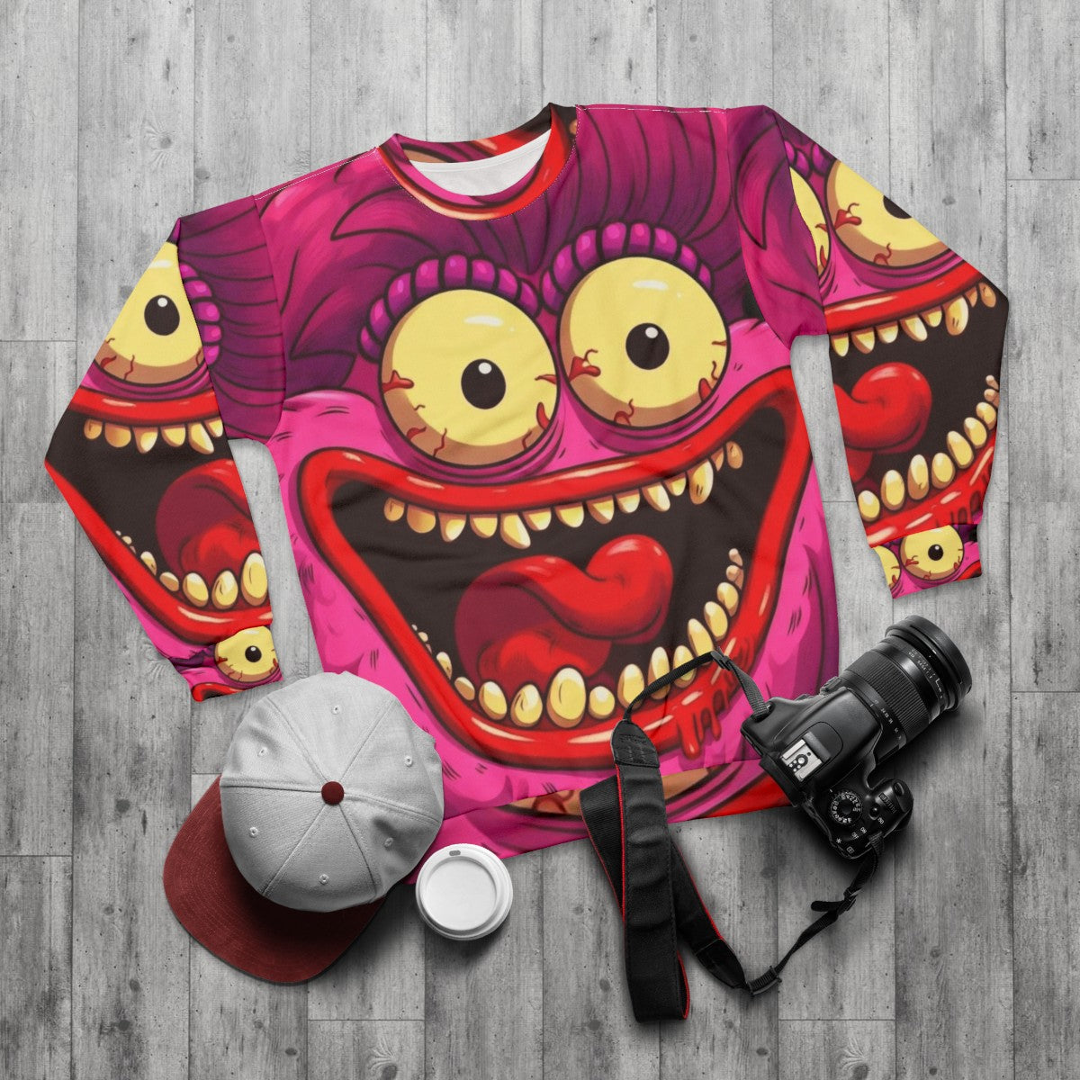 Vibrant Sassy Netflix Big Mouth Hormone Monster Sweatshirt - flat lay