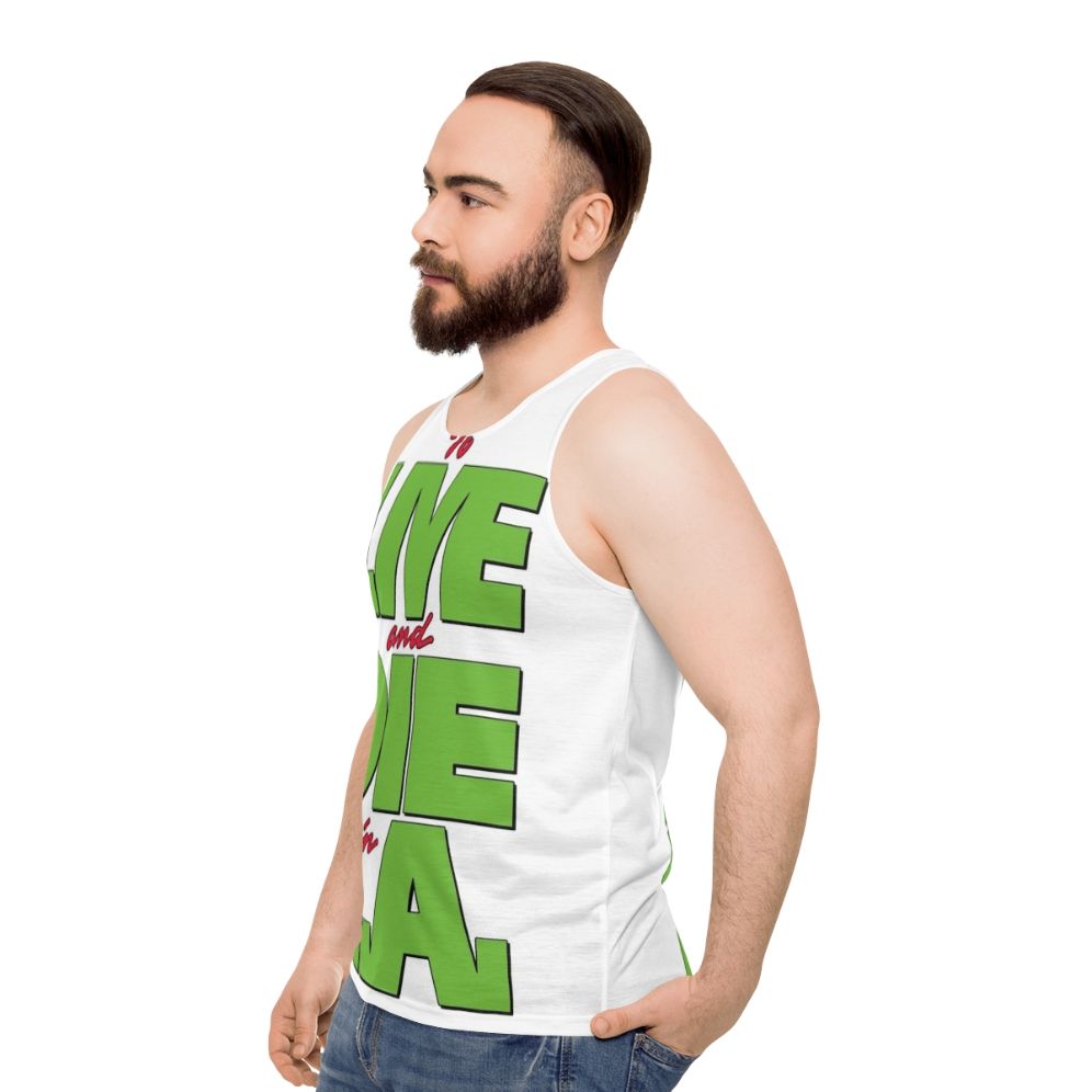 To Live And Die In LA' Unisex Tank Top - men side