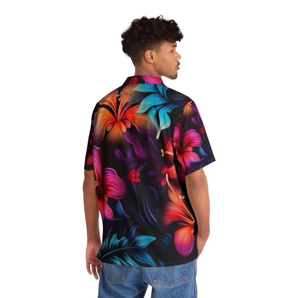 Dark Hawaiian floral print Hawaiian shirt - People Back