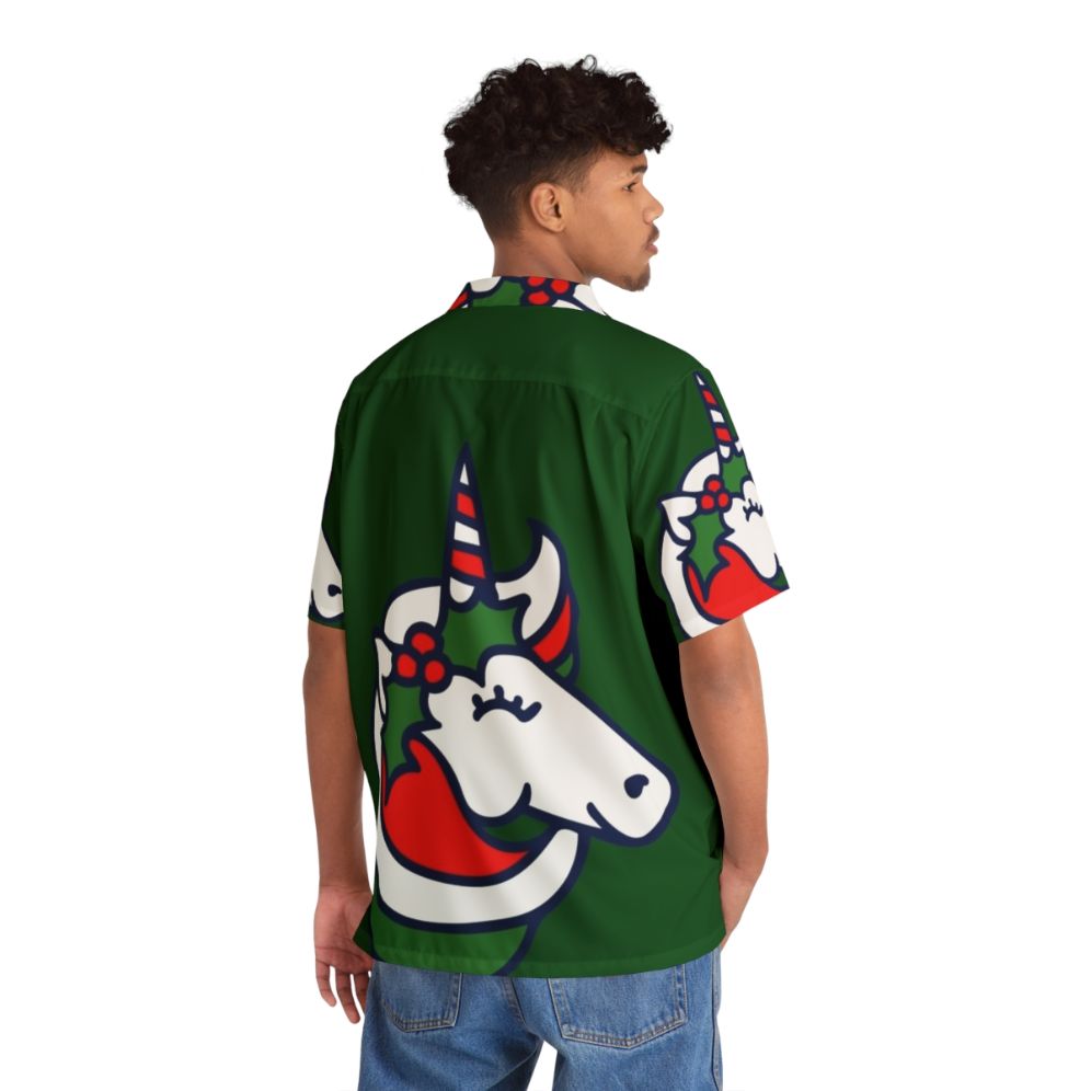 Christmas Unicorn Hawaiian Shirt - People Back