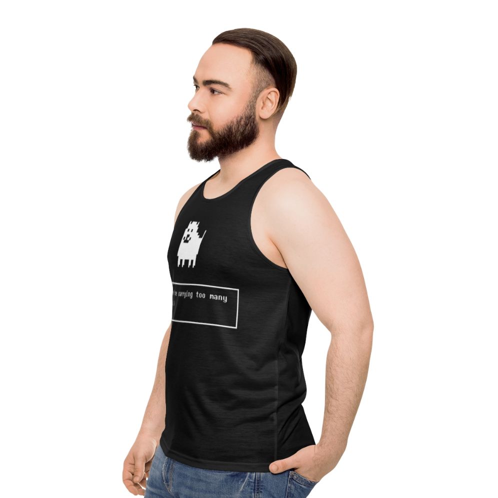 Unisex tank top with annoying dog design inspired by Undertale - men side