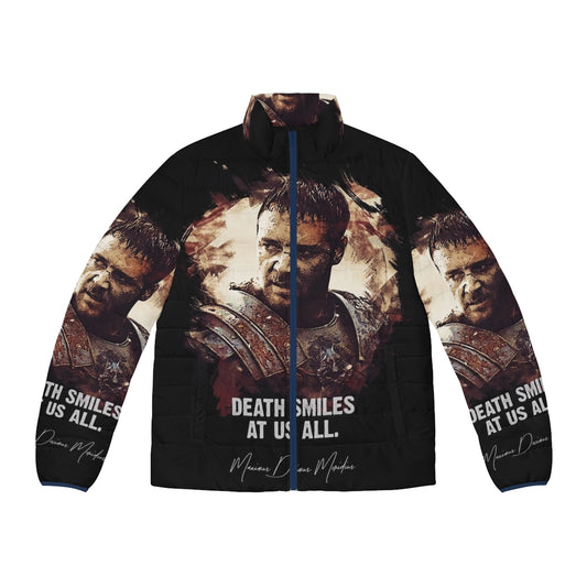 Maximus Puffer Jacket featuring death smiles design