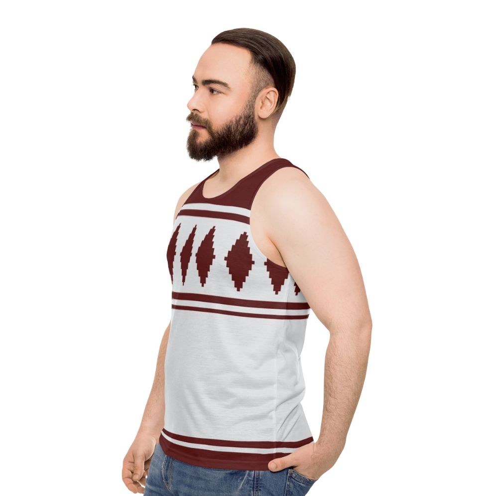 Unisex tank top with traditional Finnish Jussipaita pattern - men side