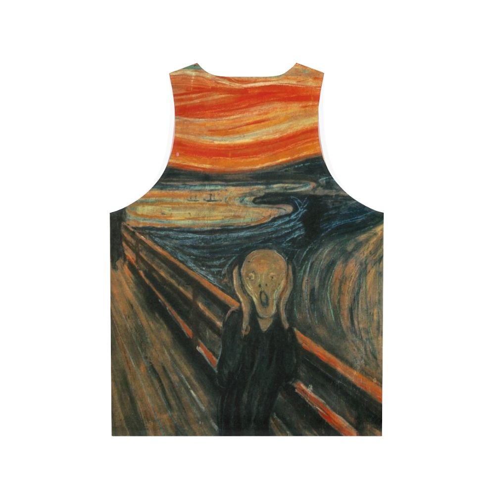 Edvard Munch's "The Scream" design on a unisex tank top - Back