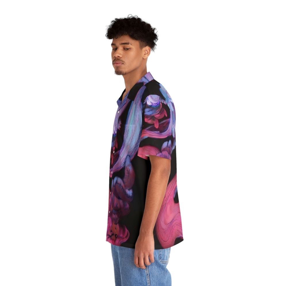 Celeste Indie Game Hawaiian Shirt with Space and Stars Design - People Left