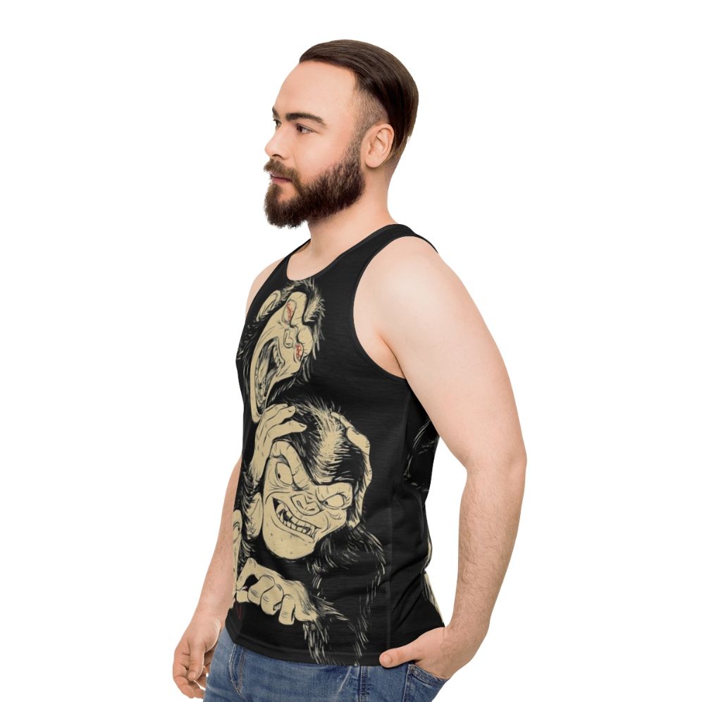 Three Wise Monkeys Unisex Tank Top - men side