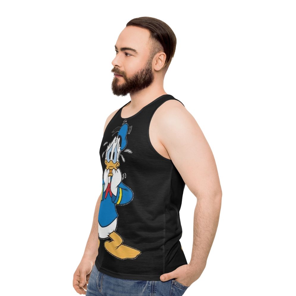 Funny Donald Duck fan art unisex tank top - men side