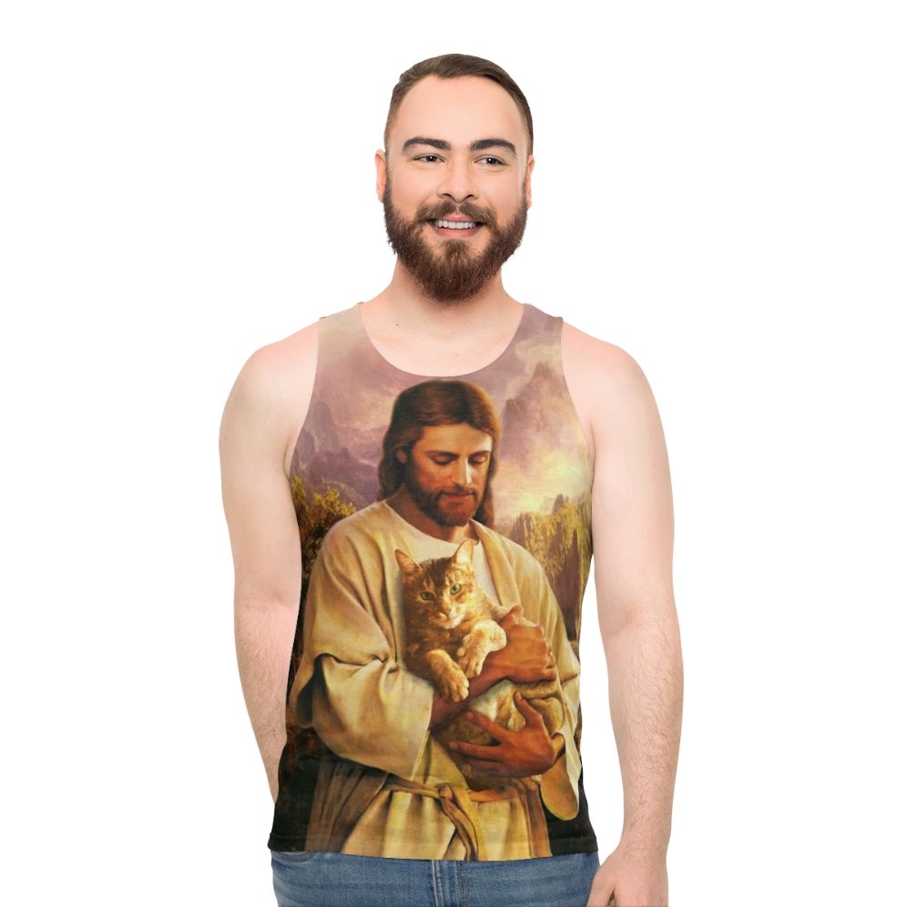 Hilarious Christian Cat Unisex Tank Top - men