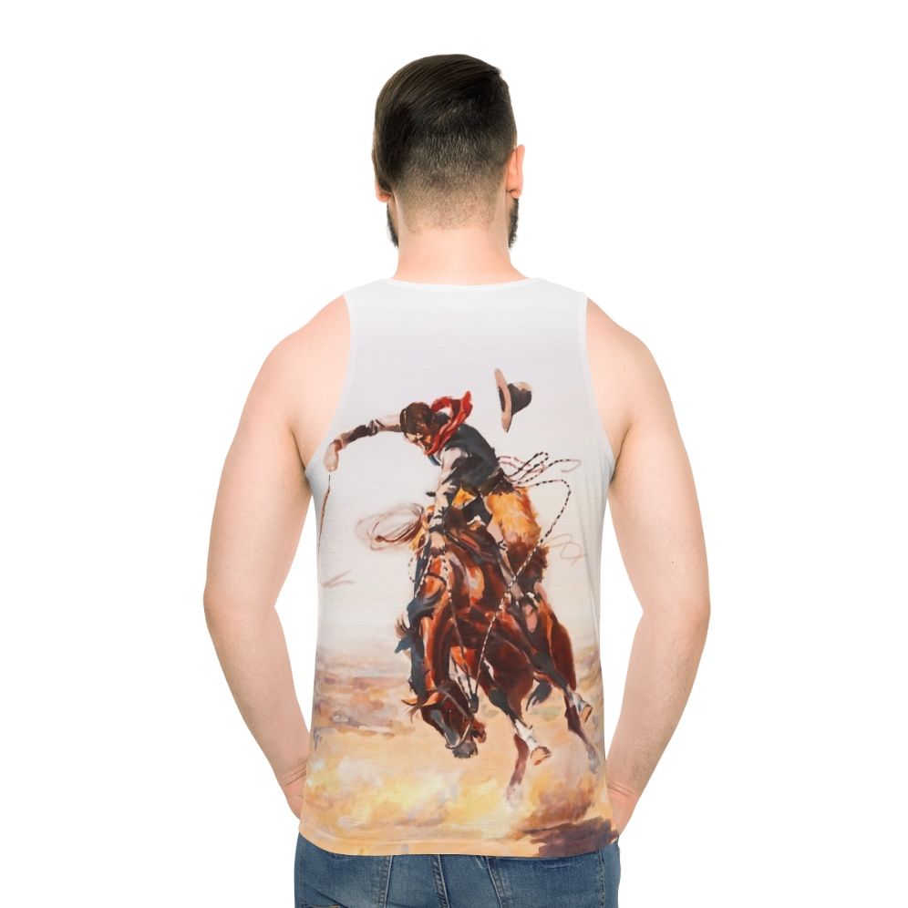 Wild West Series Retro Cowboy Unisex Tank Top - men back