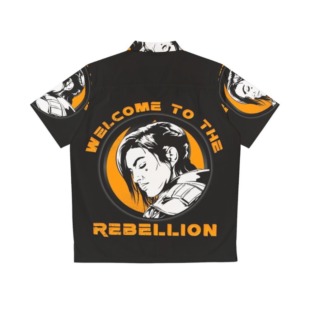 Gina Carano Hawaiian Shirt with Mandalorian and Rebellion Design - Back