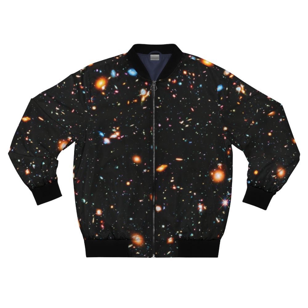 Hubble Extreme Deep Field Space Bomber Jacket featuring cosmic imagery