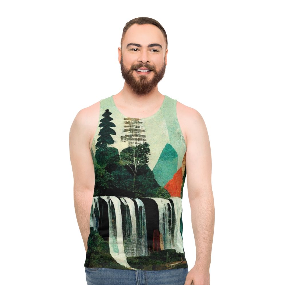 Waterfall artwork unisex tank top - men