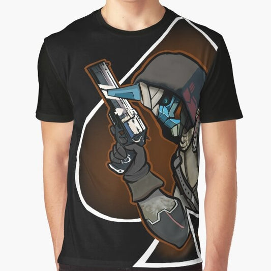 Destiny Ace of Cayde's Graphic T-Shirt Featuring the Ace of Spades Weapon