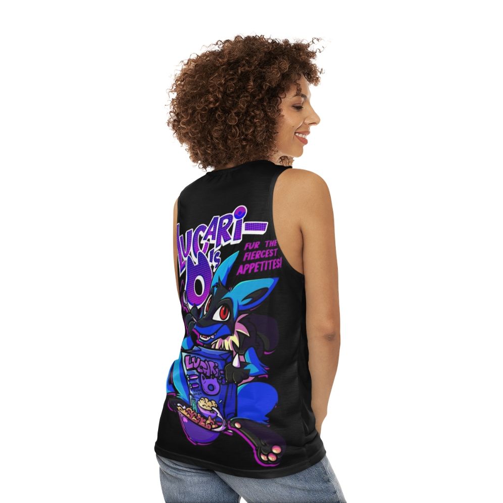 Lucari Unisex Furry Gamer Cartoon Tank Top - women back