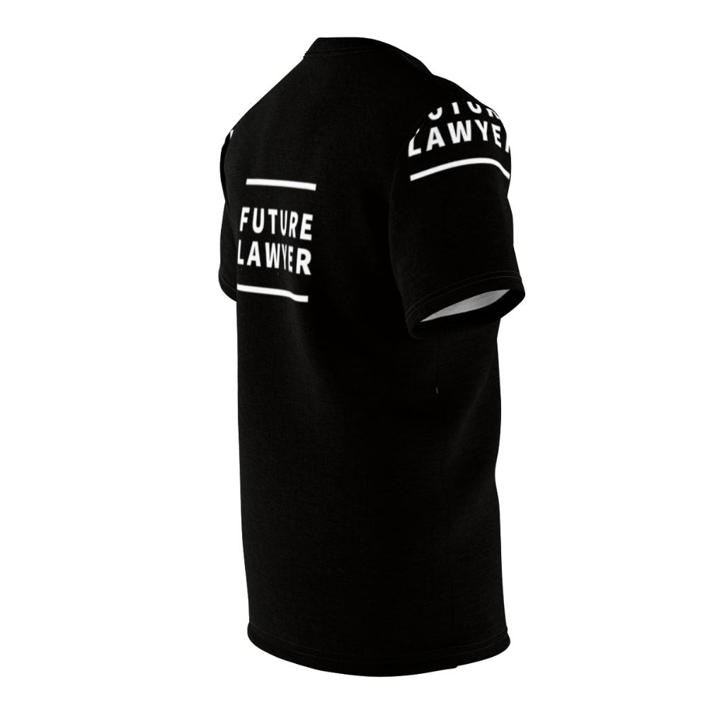 Stylish and inspiring women's t-shirt featuring the text "Note The Future Lawyer" - men right