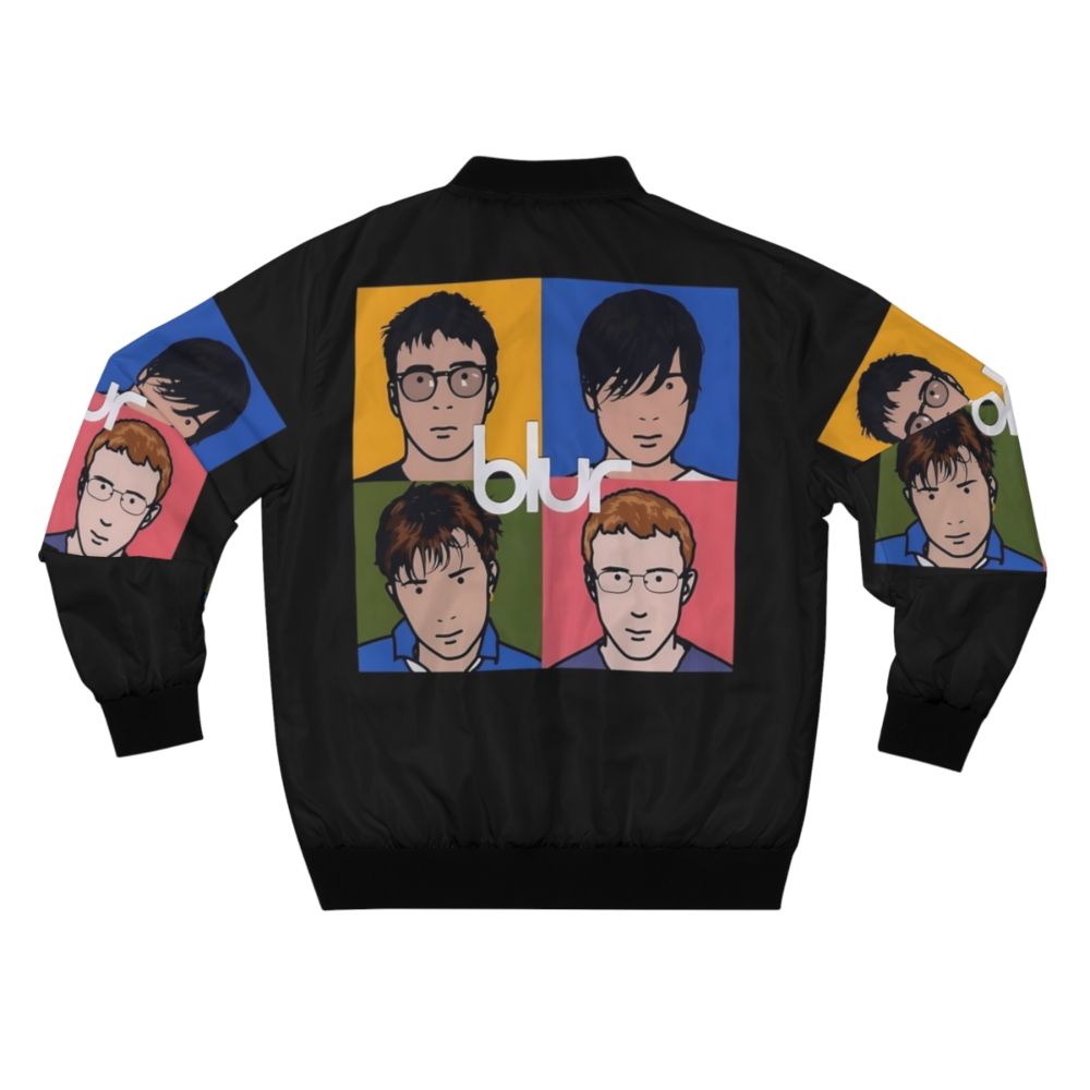 Blur 1992 logo bomber jacket with classic car artwork for fans of the British rock band - Back