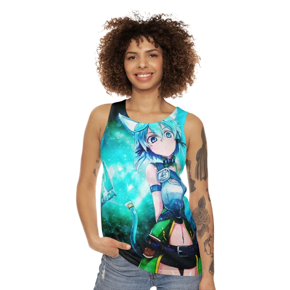 Sinon Cat Anime Unisex Tank Top - women