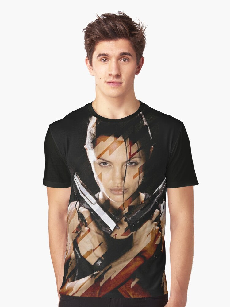 Lara Croft - Tomb Raider movie graphic t-shirt featuring Angelina Jolie - Men