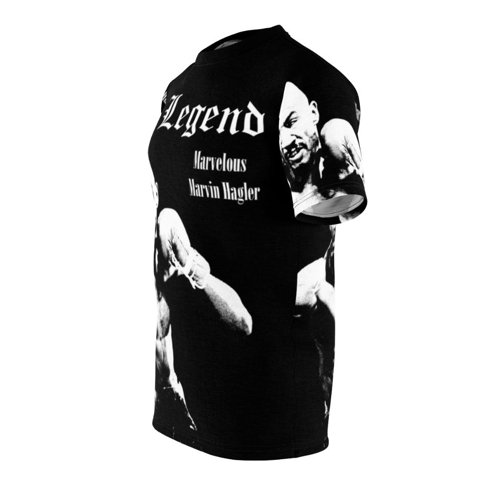 Marvelous Marvin Hagler, the legendary boxing champion, featured on a high-quality all-over-print t-shirt - men left