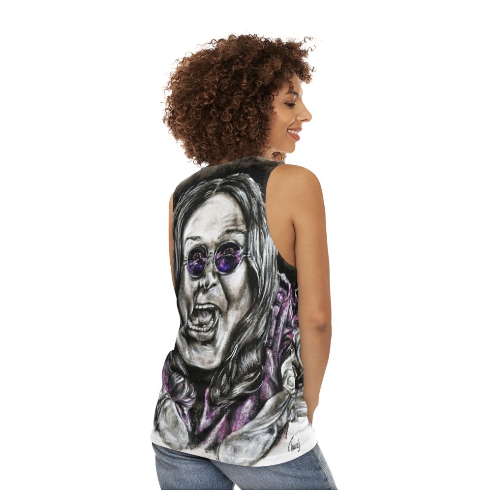 Paranoid Unisex Heavy Metal Tank Top - women back