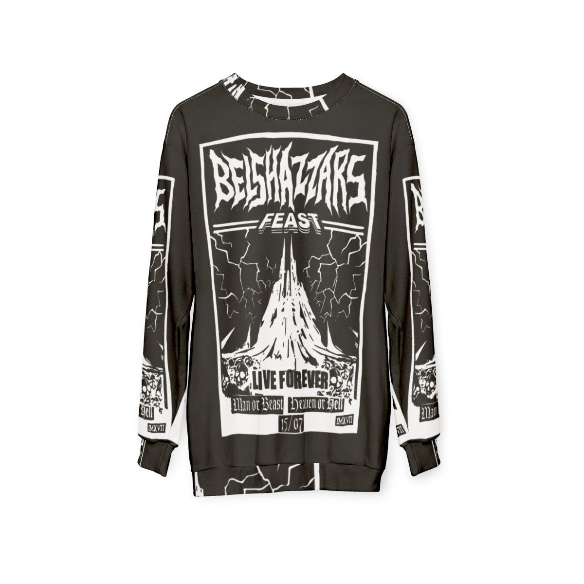 Belshazzar's Feast biblical art heavy metal sweatshirt - hanging