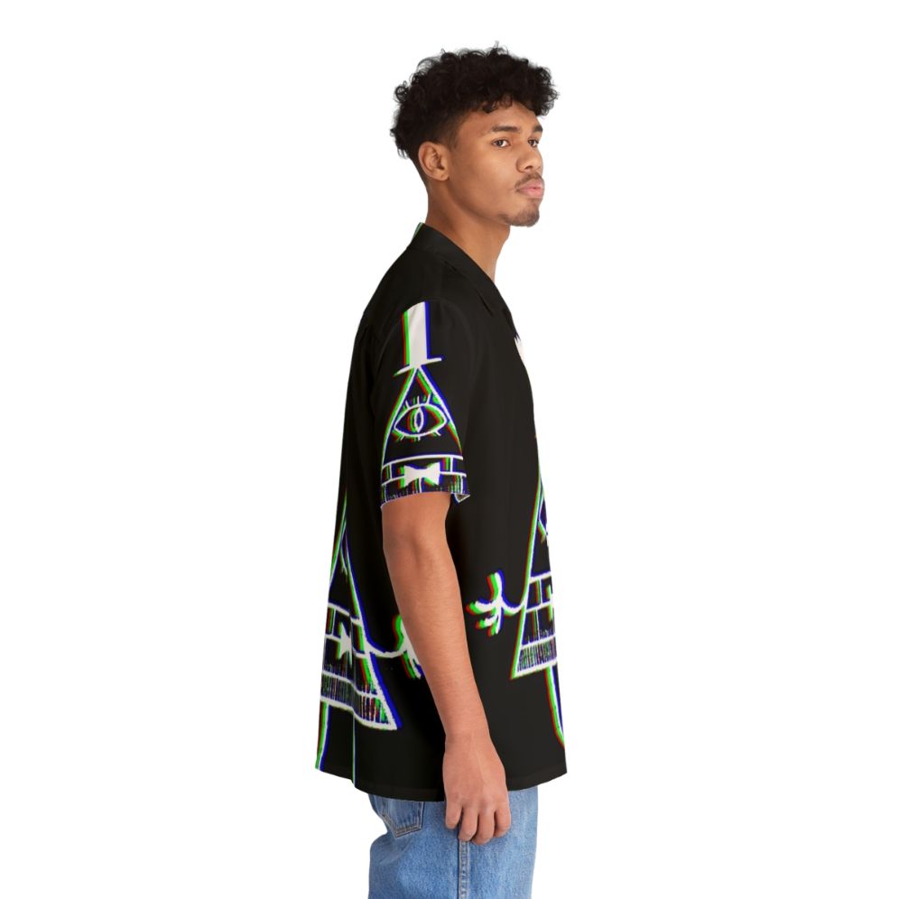 Bill Cipher Anaglyph Hawaiian Shirt with Optical Illusion - People Pight