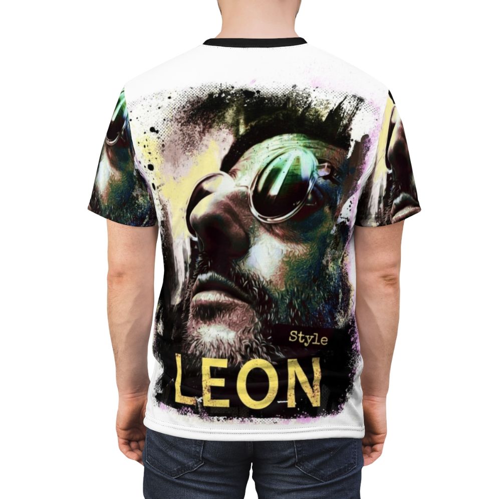 Retro-inspired t-shirt featuring characters from the classic 1994 French action film "Leon the Professional" - men back