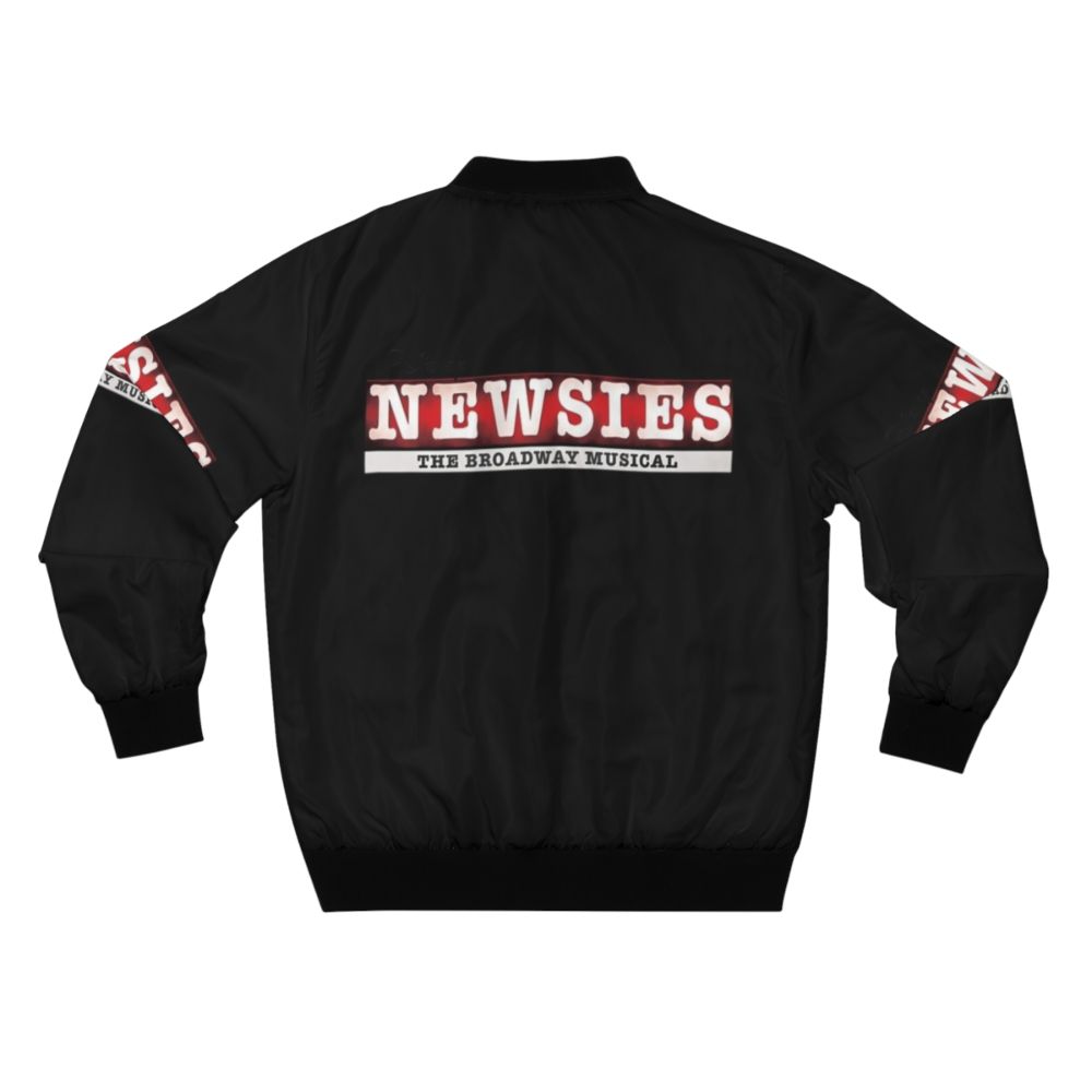 Newsies Broadway Logo Bomber Jacket featuring the iconic Newsies musical logo - Back