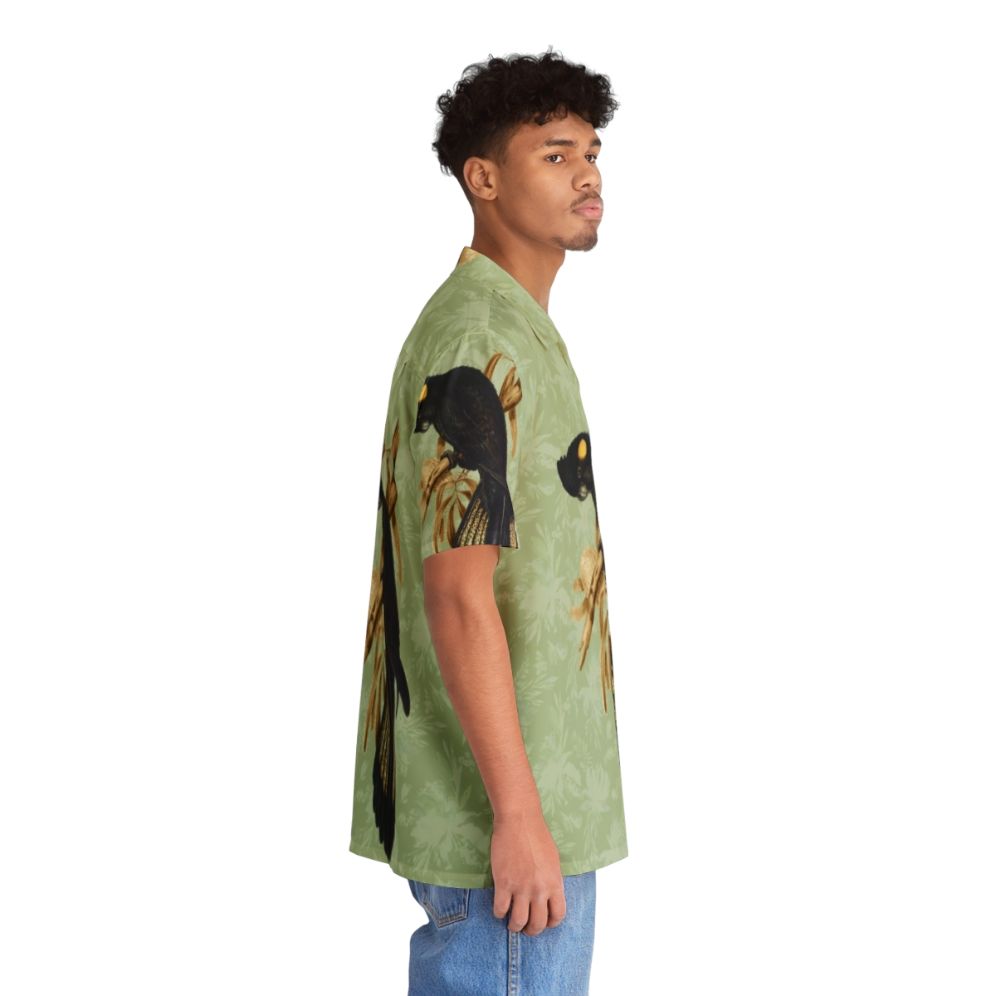 Yellow tailed black cockatoo Hawaiian shirt with botanical print - People Pight