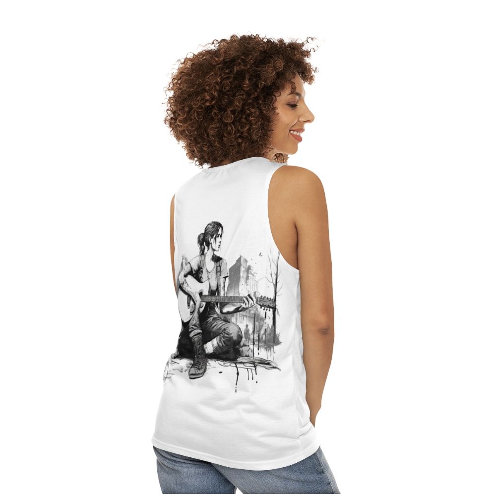 Ellie from The Last of Us video game fanart unisex tank top - women back