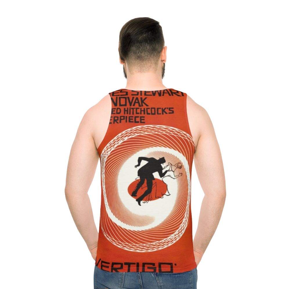 Vintage unisex tank top with retro movie design - men back