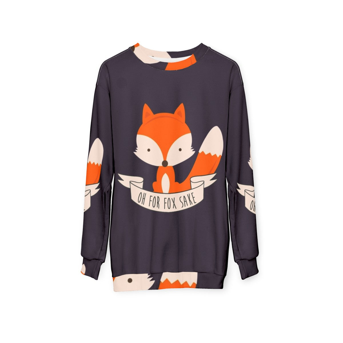 Cozy and Comfy "Oh For Fox Sake" Sweatshirt with Playful Fox Graphic - hanging