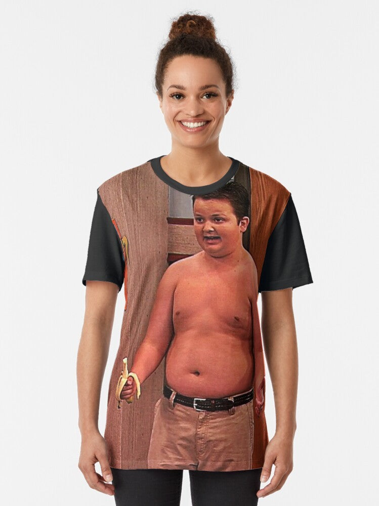 Icarly Gibby Graphic T-Shirt featuring a shirtless Gibby from the Nickelodeon TV show Icarly - Women