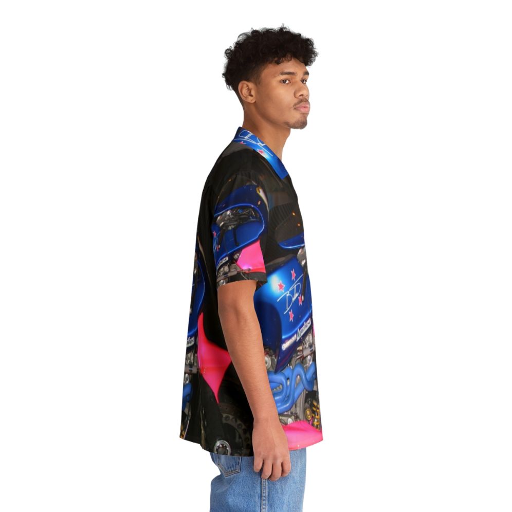 Britten Motorcycle Hawaiian Shirt featuring design of race bike from New Zealand - People Pight