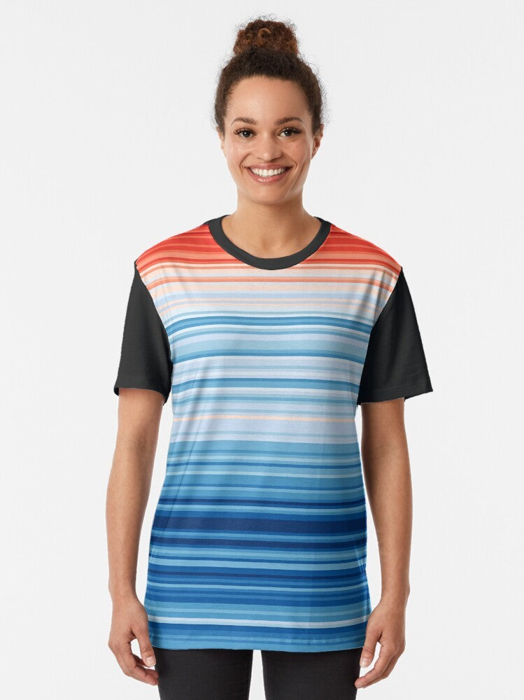 Climate Change Stripes Graphic T-Shirt for Science Geeks - Women