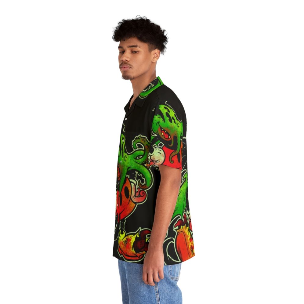 Mickhulhu Mouse Color Hawaiian Shirt featuring Cthulhu and Tentacle Design - People Left